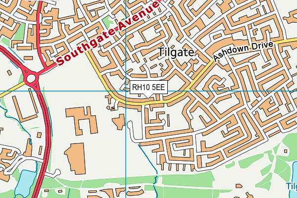 RH10 5EE map - OS VectorMap District (Ordnance Survey)