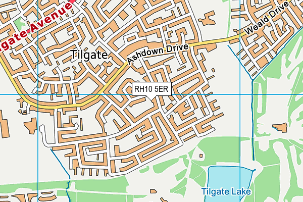RH10 5ER map - OS VectorMap District (Ordnance Survey)