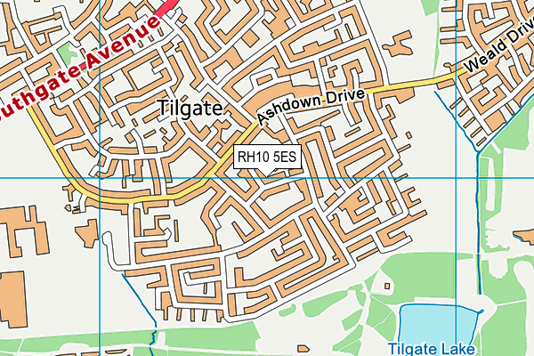RH10 5ES map - OS VectorMap District (Ordnance Survey)