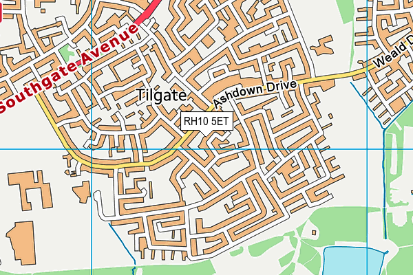 RH10 5ET map - OS VectorMap District (Ordnance Survey)