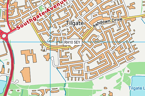 RH10 5EY map - OS VectorMap District (Ordnance Survey)