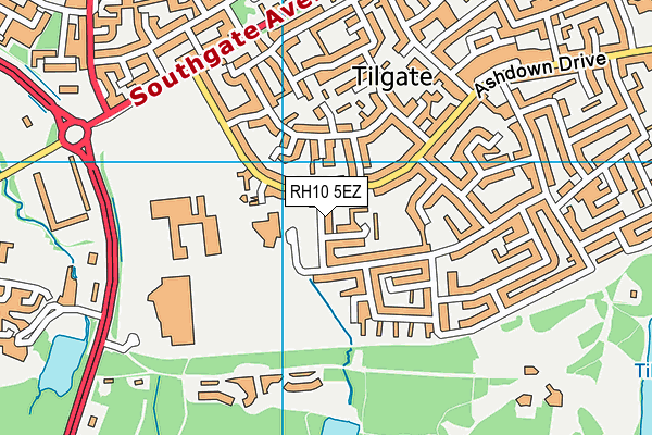 RH10 5EZ map - OS VectorMap District (Ordnance Survey)