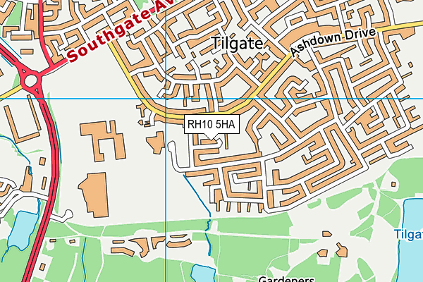 RH10 5HA map - OS VectorMap District (Ordnance Survey)