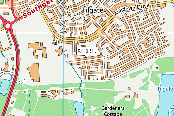 RH10 5HJ map - OS VectorMap District (Ordnance Survey)