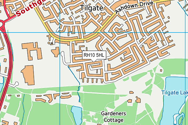 RH10 5HL map - OS VectorMap District (Ordnance Survey)