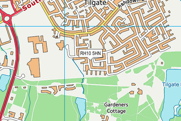 RH10 5HN map - OS VectorMap District (Ordnance Survey)
