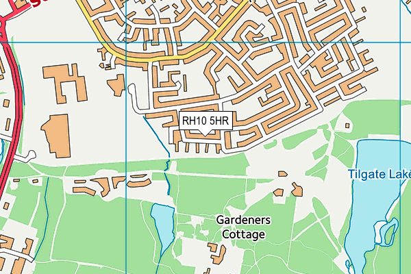 RH10 5HR map - OS VectorMap District (Ordnance Survey)