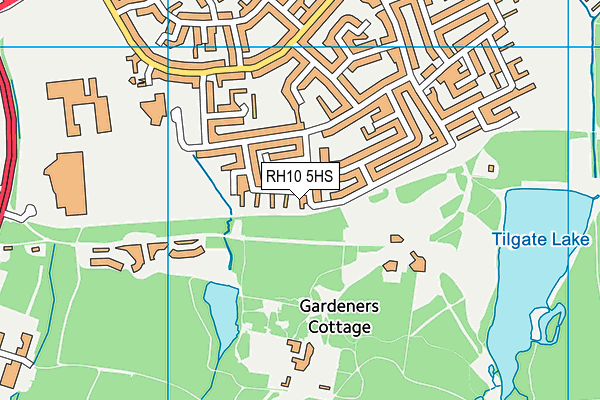 RH10 5HS map - OS VectorMap District (Ordnance Survey)