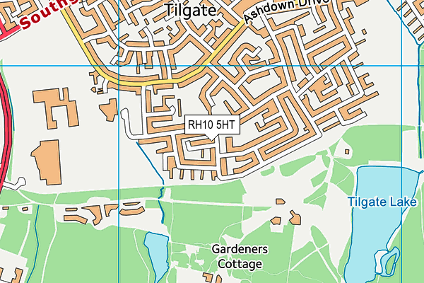 RH10 5HT map - OS VectorMap District (Ordnance Survey)