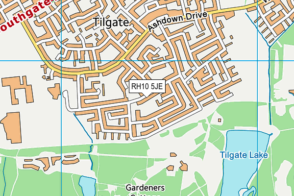 RH10 5JE map - OS VectorMap District (Ordnance Survey)