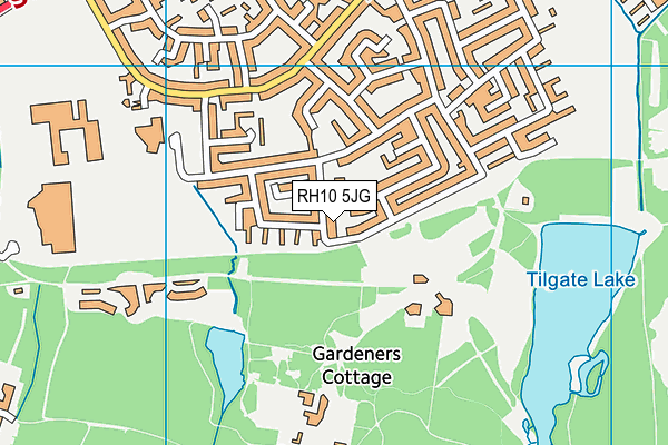 RH10 5JG map - OS VectorMap District (Ordnance Survey)
