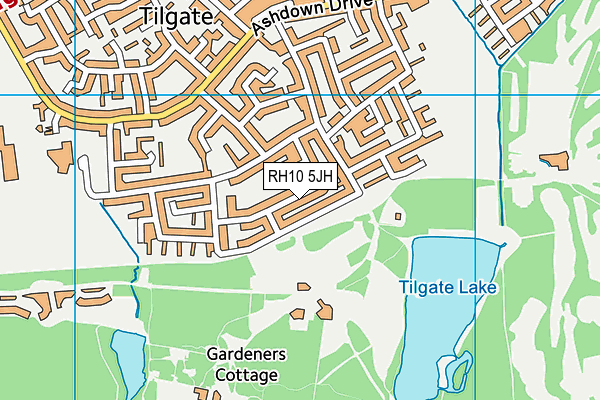 RH10 5JH map - OS VectorMap District (Ordnance Survey)