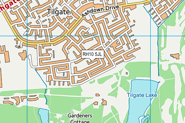 RH10 5JL map - OS VectorMap District (Ordnance Survey)