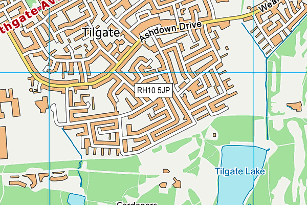 RH10 5JP map - OS VectorMap District (Ordnance Survey)