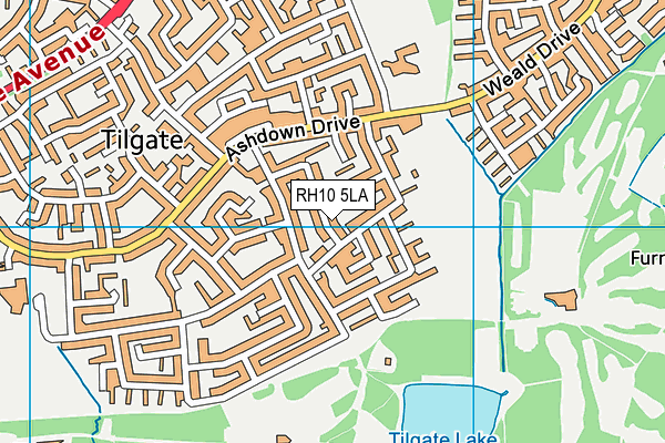 RH10 5LA map - OS VectorMap District (Ordnance Survey)