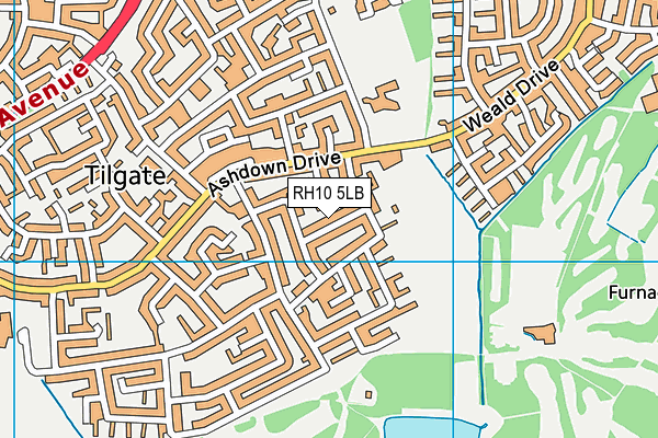 RH10 5LB map - OS VectorMap District (Ordnance Survey)