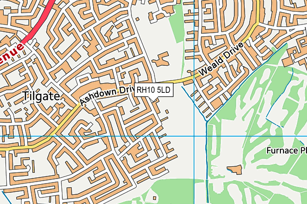 RH10 5LD map - OS VectorMap District (Ordnance Survey)