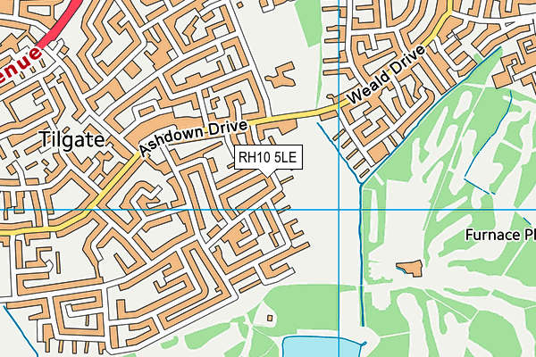 RH10 5LE map - OS VectorMap District (Ordnance Survey)