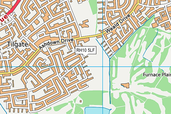 RH10 5LF map - OS VectorMap District (Ordnance Survey)