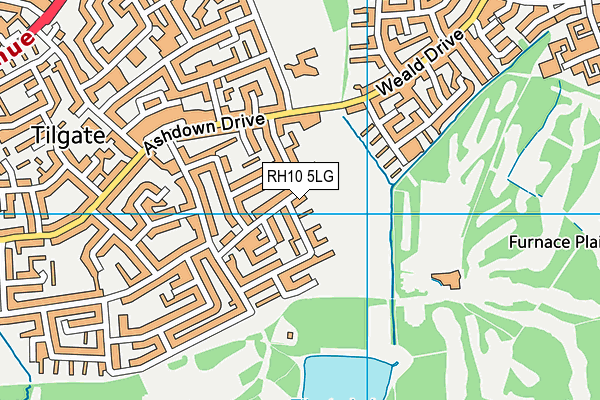 RH10 5LG map - OS VectorMap District (Ordnance Survey)