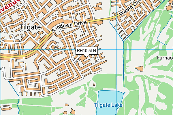 RH10 5LN map - OS VectorMap District (Ordnance Survey)