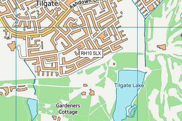 RH10 5LX map - OS VectorMap District (Ordnance Survey)