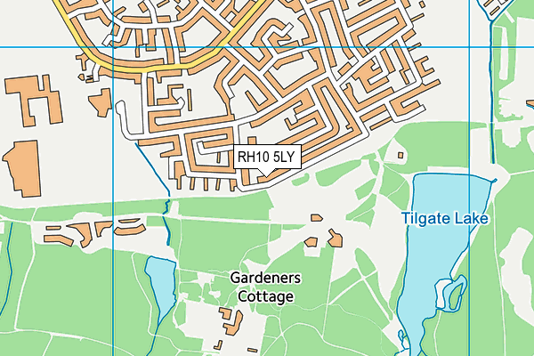 RH10 5LY map - OS VectorMap District (Ordnance Survey)