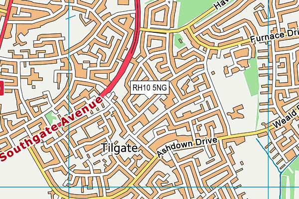 RH10 5NG map - OS VectorMap District (Ordnance Survey)