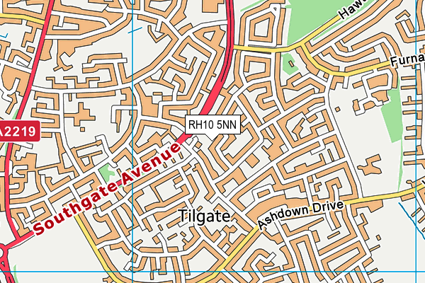 RH10 5NN map - OS VectorMap District (Ordnance Survey)