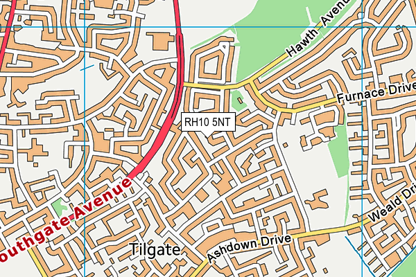 RH10 5NT map - OS VectorMap District (Ordnance Survey)