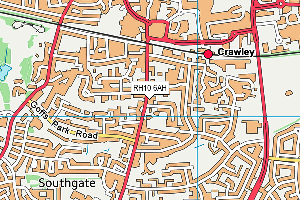 RH10 6AH map - OS VectorMap District (Ordnance Survey)