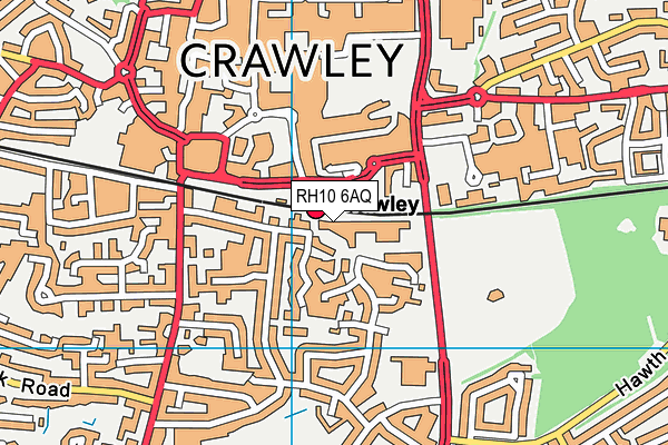 RH10 6AQ map - OS VectorMap District (Ordnance Survey)