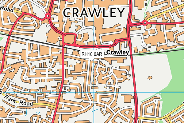 RH10 6AR map - OS VectorMap District (Ordnance Survey)