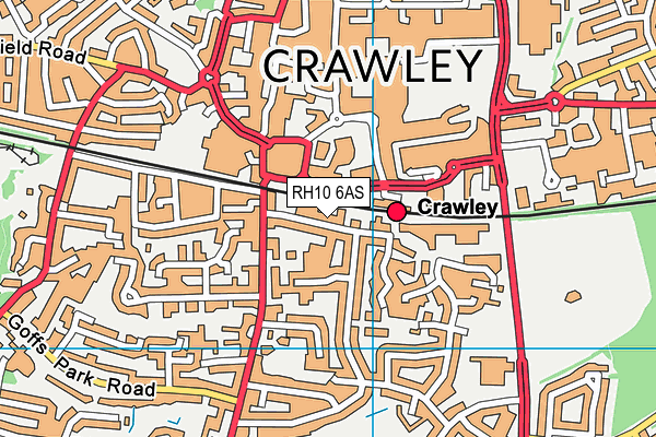 RH10 6AS map - OS VectorMap District (Ordnance Survey)