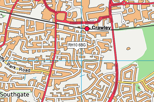 RH10 6BG map - OS VectorMap District (Ordnance Survey)