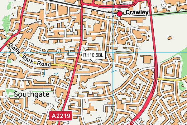 RH10 6BL map - OS VectorMap District (Ordnance Survey)