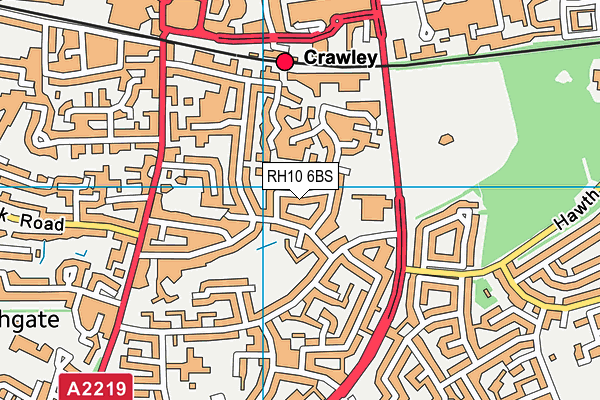 RH10 6BS map - OS VectorMap District (Ordnance Survey)