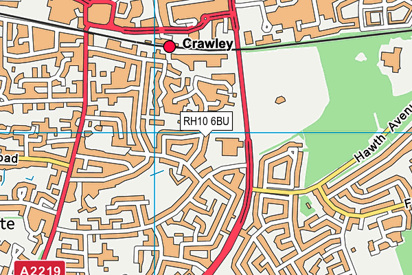 RH10 6BU map - OS VectorMap District (Ordnance Survey)