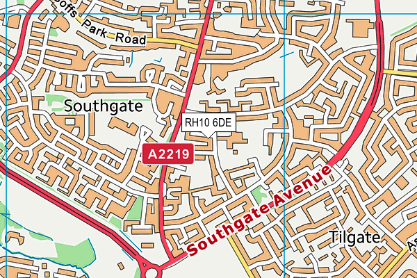 RH10 6DE map - OS VectorMap District (Ordnance Survey)