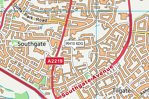Southgate Primary map (RH10 6DG) - OS VectorMap District (Ordnance Survey)