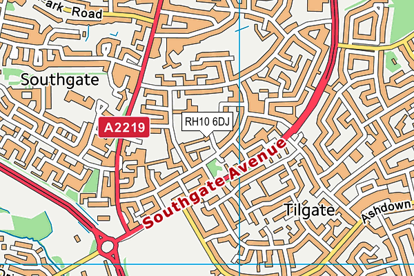 RH10 6DJ map - OS VectorMap District (Ordnance Survey)