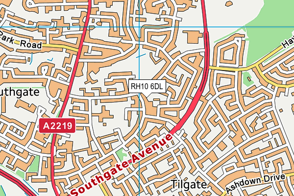 RH10 6DL map - OS VectorMap District (Ordnance Survey)