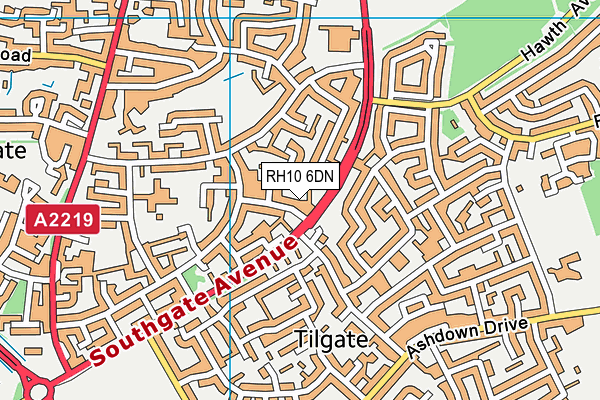 RH10 6DN map - OS VectorMap District (Ordnance Survey)