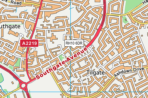 RH10 6DR map - OS VectorMap District (Ordnance Survey)