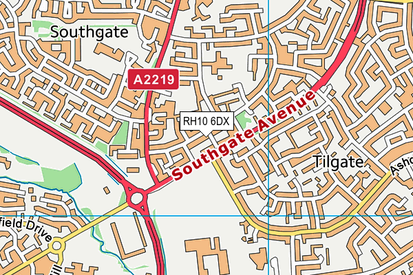 RH10 6DX map - OS VectorMap District (Ordnance Survey)