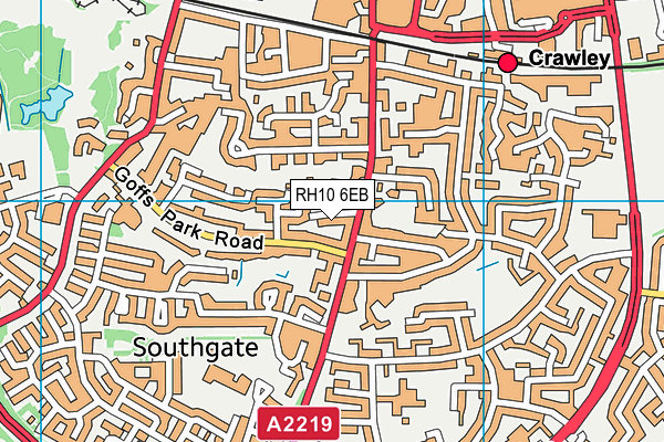 RH10 6EB map - OS VectorMap District (Ordnance Survey)
