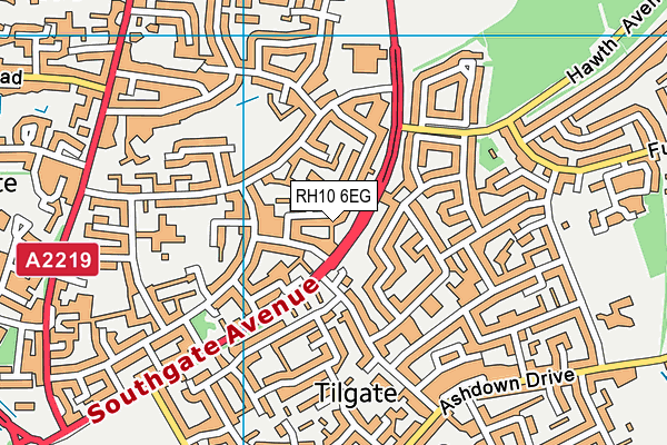 RH10 6EG map - OS VectorMap District (Ordnance Survey)