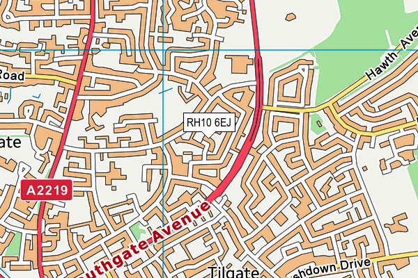 RH10 6EJ map - OS VectorMap District (Ordnance Survey)