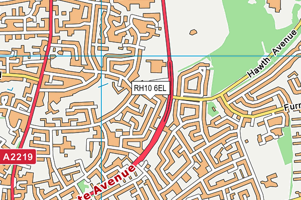 RH10 6EL map - OS VectorMap District (Ordnance Survey)