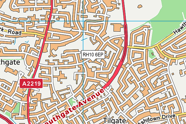 RH10 6EP map - OS VectorMap District (Ordnance Survey)